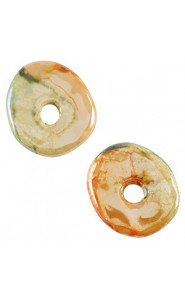 DQ Greek Ceramic bead donut – Light green-orange